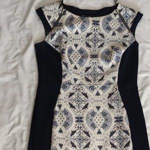 Kate and Lily Blue/White Floral Bodycon Dress